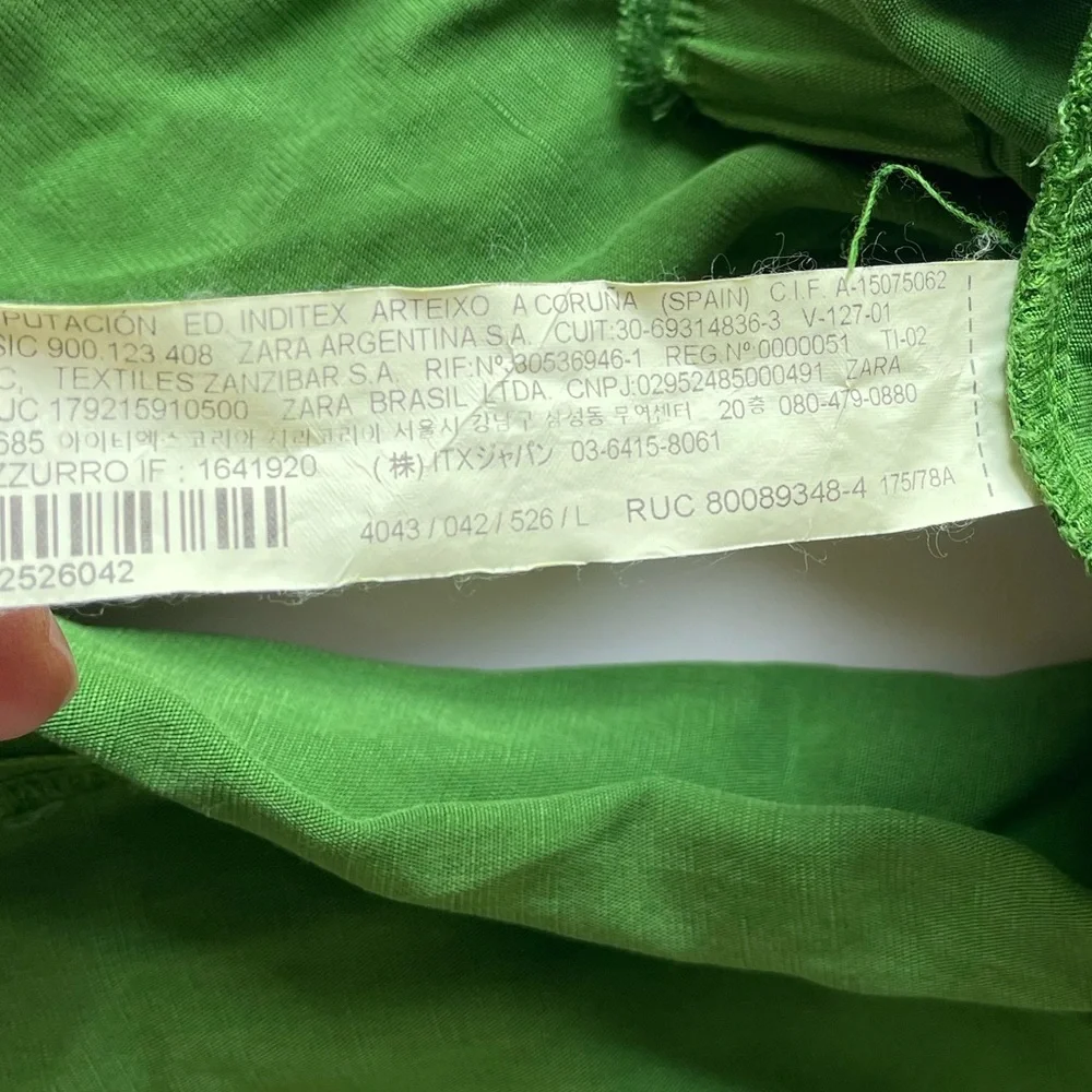 Zara Vibrant Green Cropped Pants linen blend